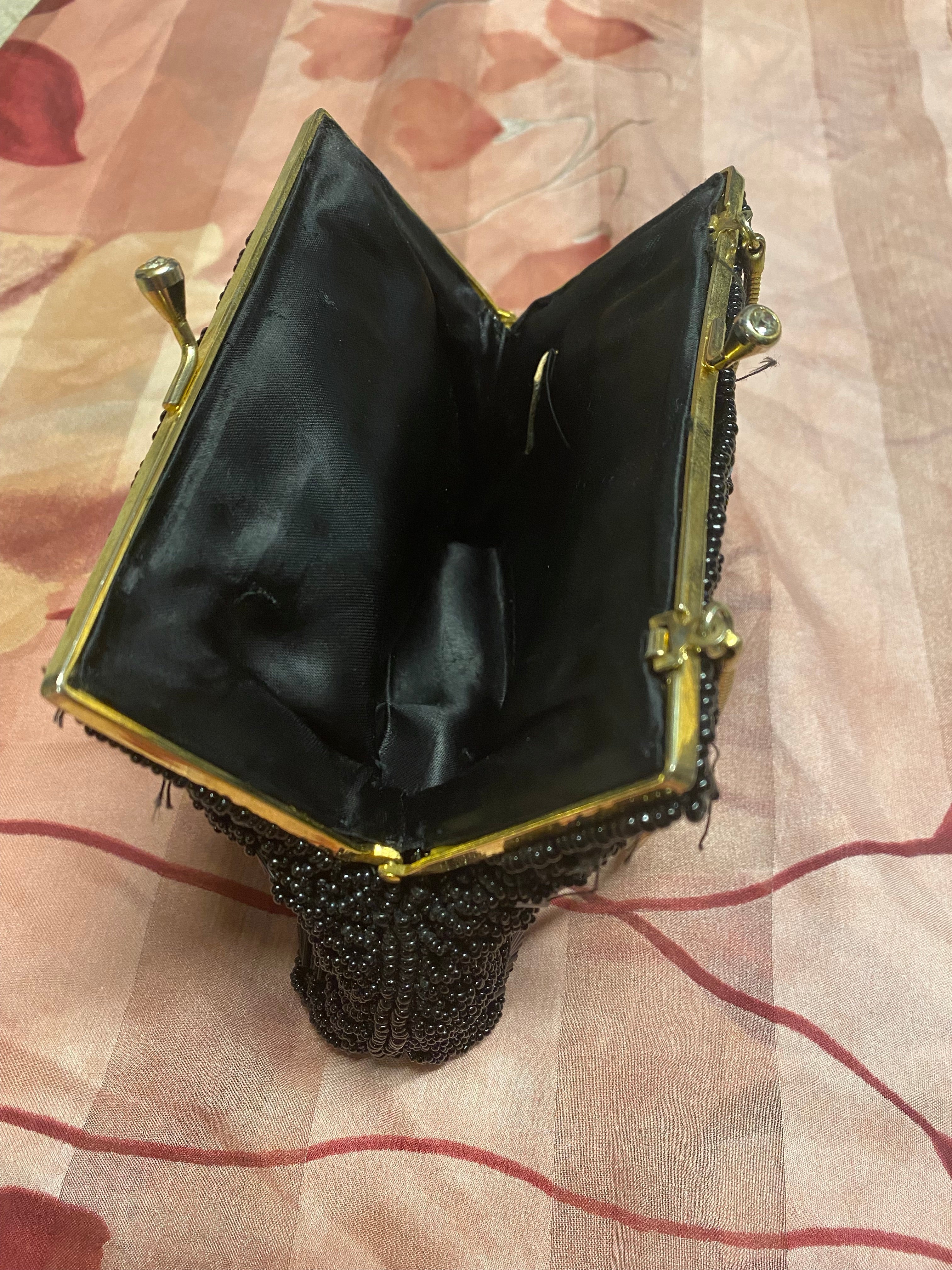 Black & Gold Beaded Bag - Image 4