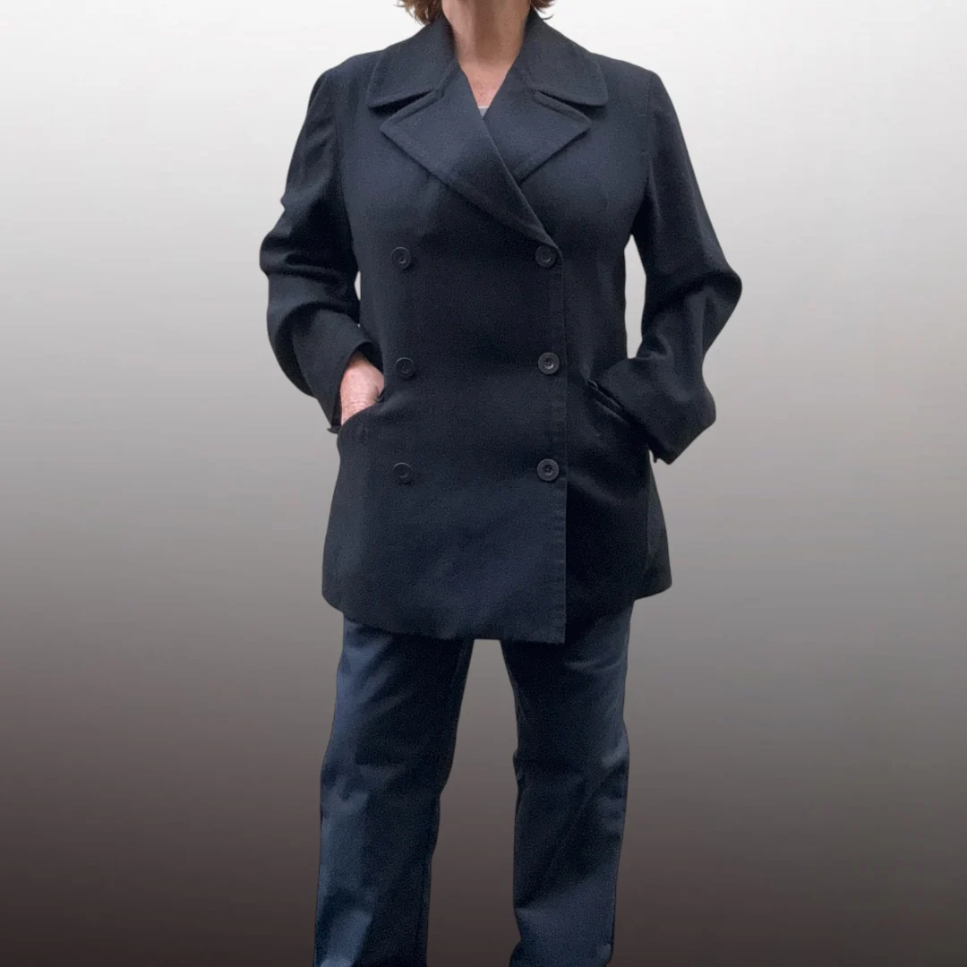 Long John Silver Black Pea Coat Size L - Image 2