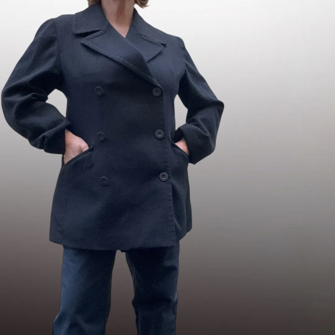Long John Silver Black Pea Coat Size L - Image 4