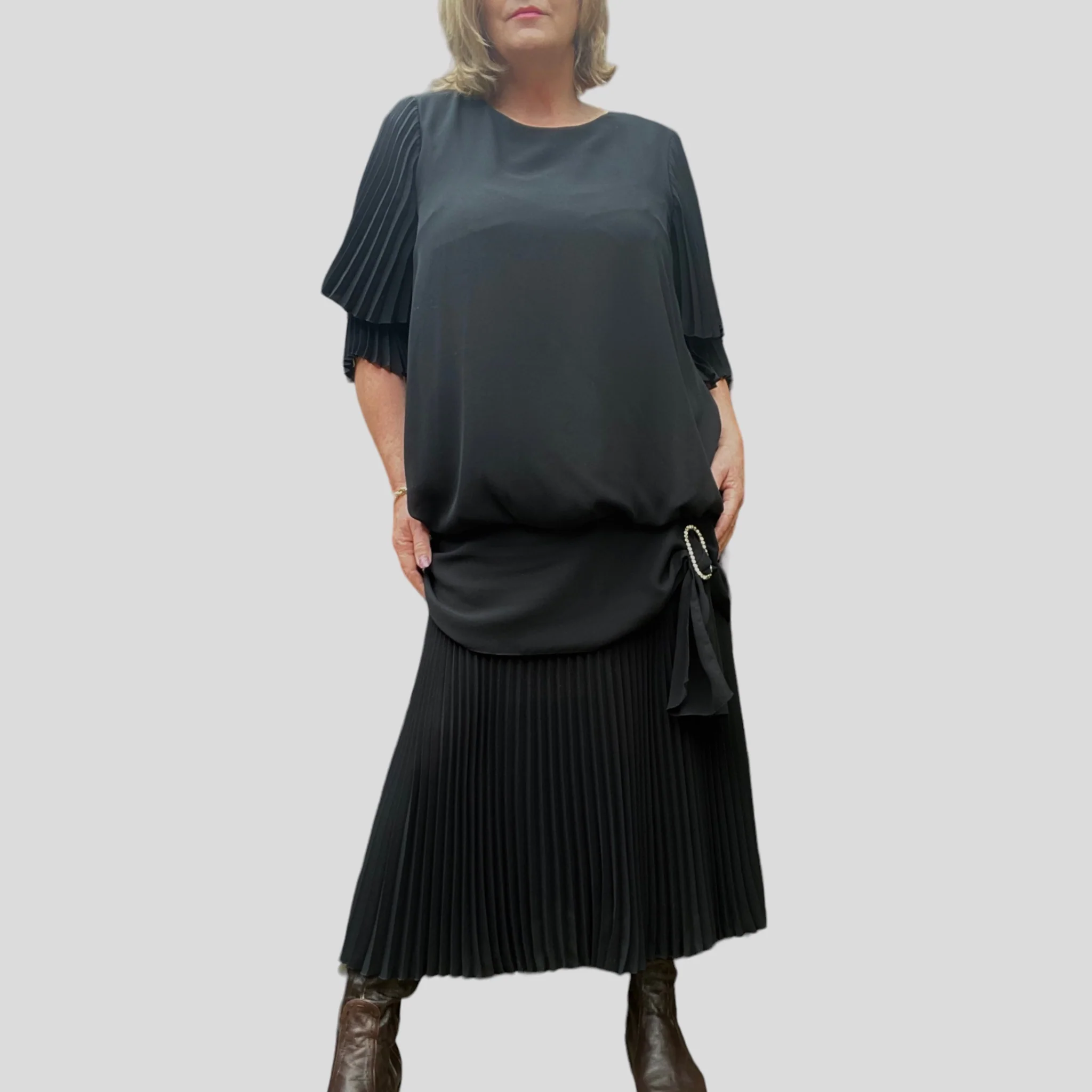 Chagall Black Dress Size 16-18 - Image 3