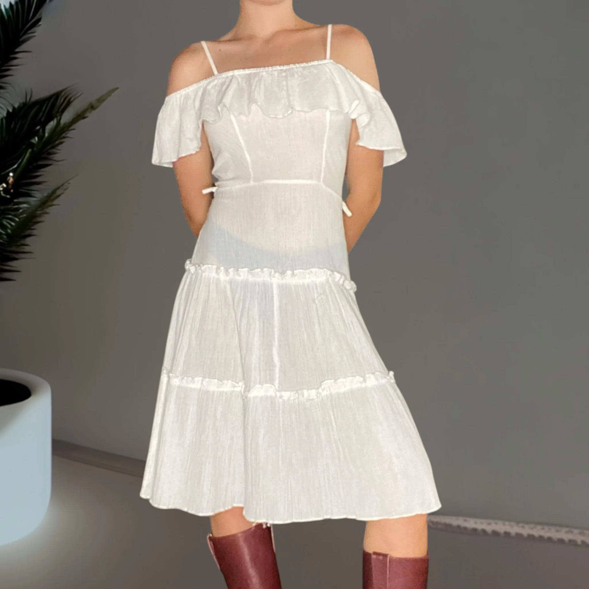 Crystelle Cotton Dress Size 10 - Image 2