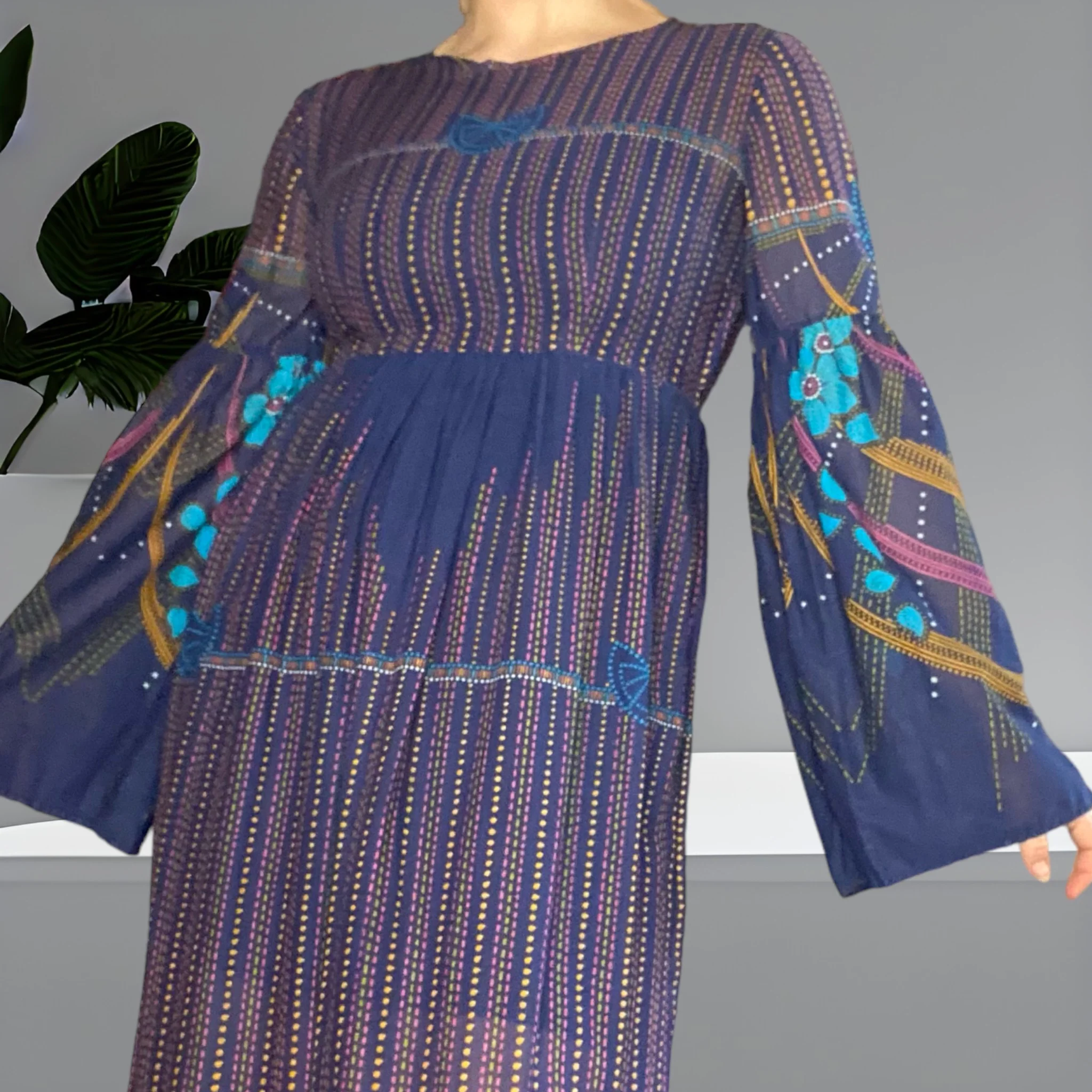 Jimmini 70's Cotton Maxi Dress Size 8 - Image 3