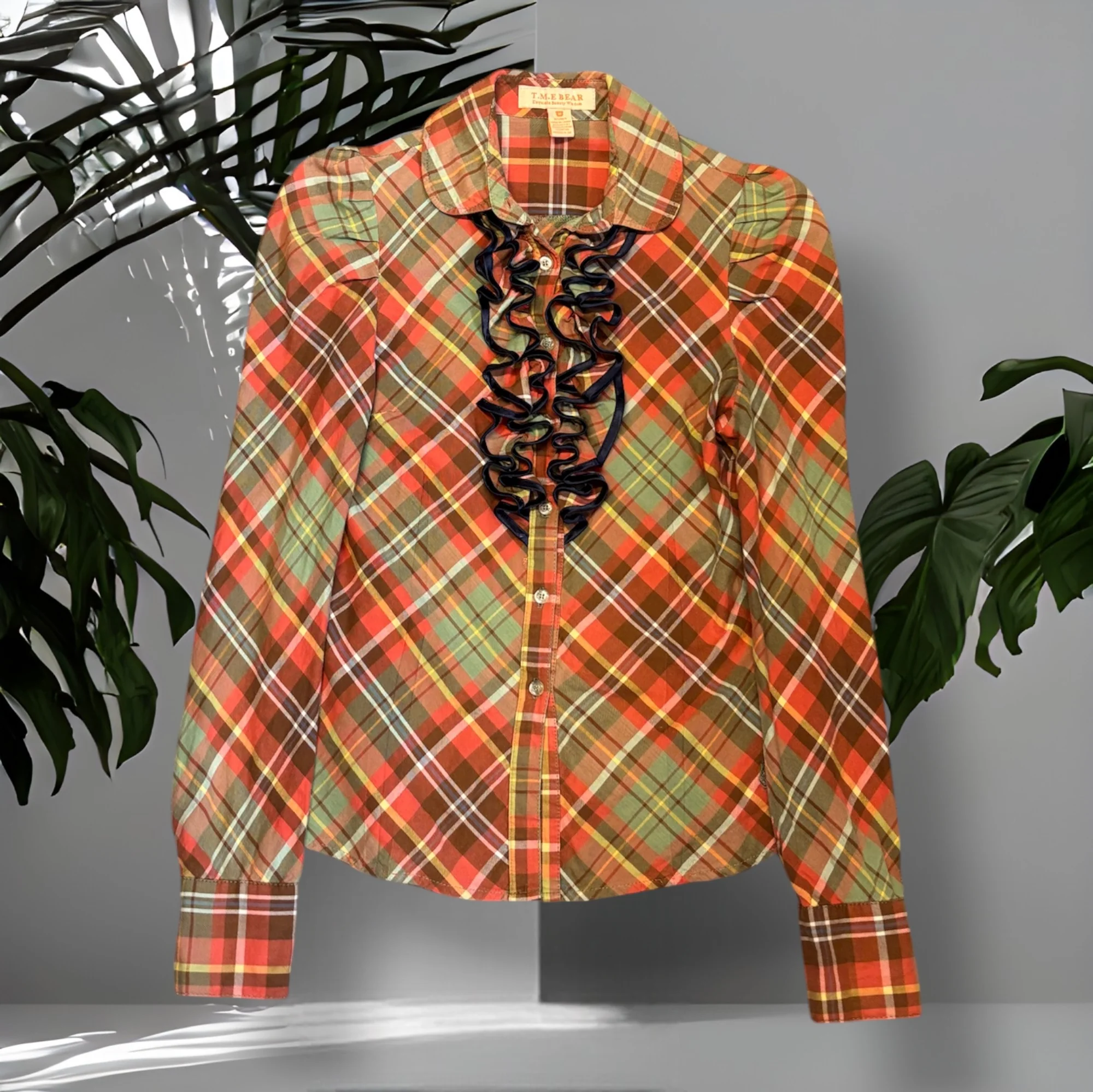 Stella Tartan Blouse Size S size 8 - Image 2